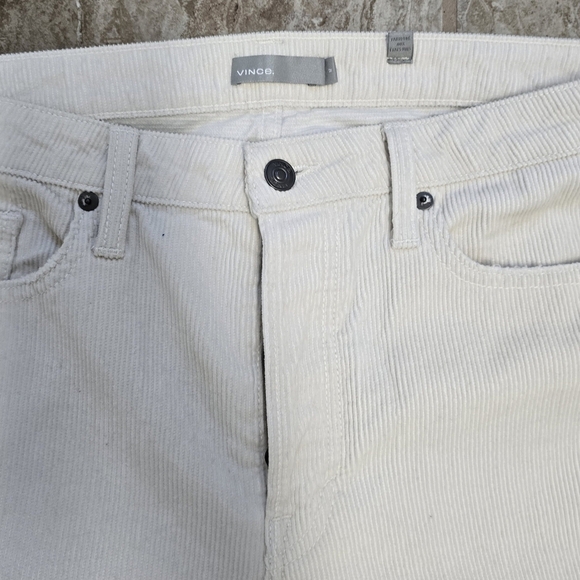 VINCE Women's Slouch Cropped Corduroy Pants Winter White Size 12 Minimialist - Picture 6 of 10